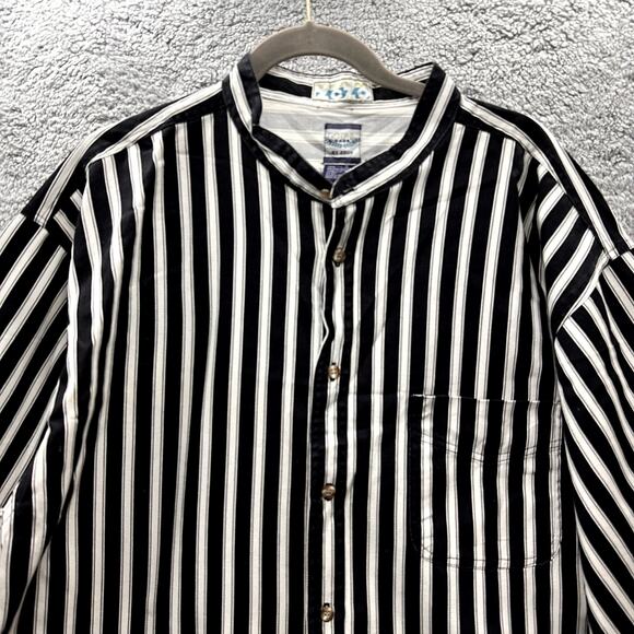 NFL Chill by ZoZo NWT Men's XL Striped Heavyweight Button Up Shirt Referee - Picture 2 of 11